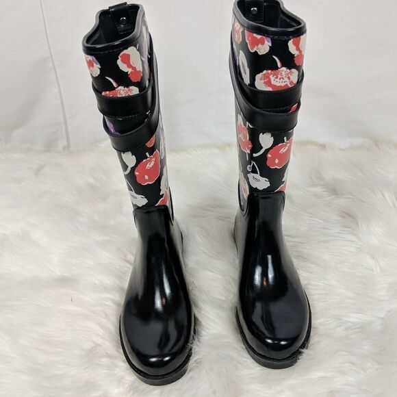 COACH Q8010 TRISHA II Black and Floral Canvas Rubb - Picture 5 of 8